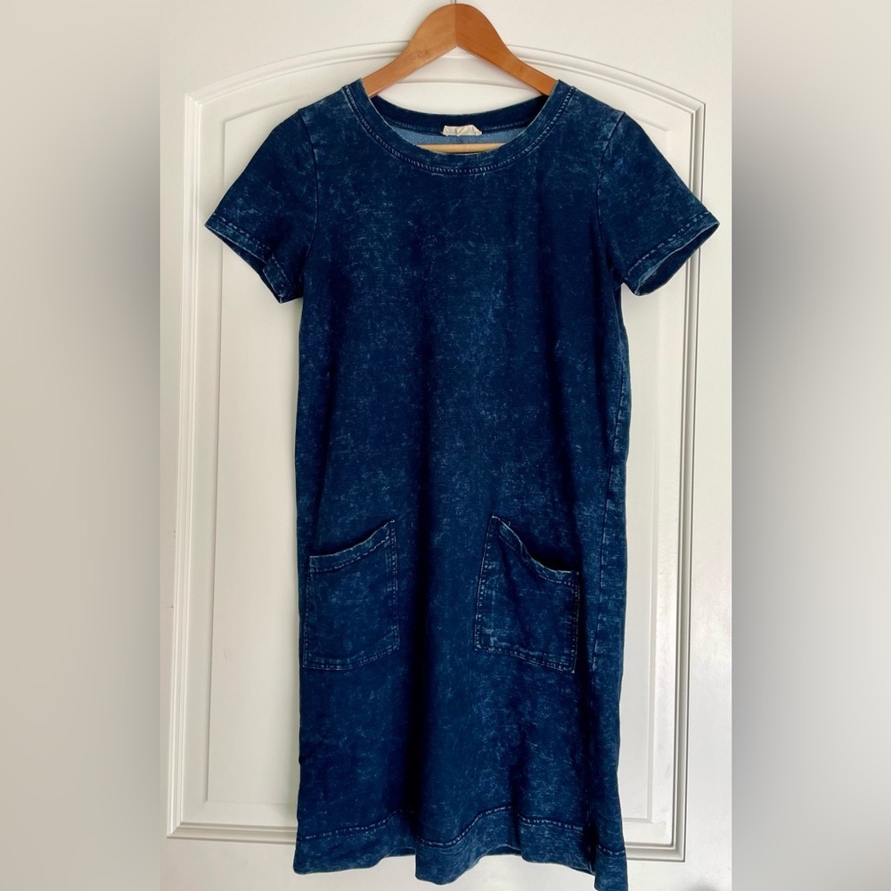 Jane and Delancey Denim Wash Cotton  Blue Mini Dress
